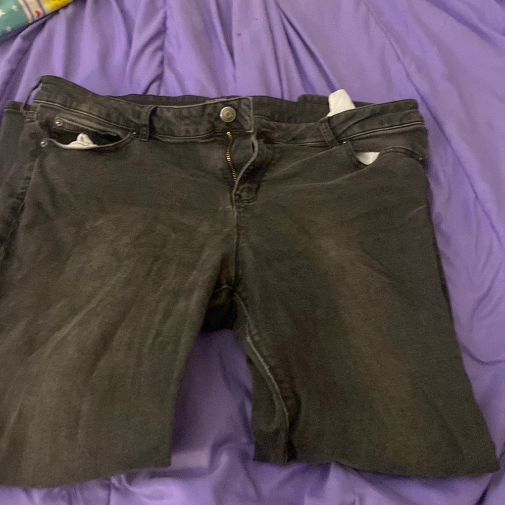 Distressed black jeans